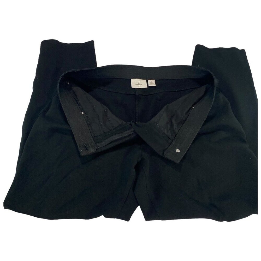 Chicos Pants Womens 2 Short Black Straight Ponte Knit Slimming Comfy Everyday